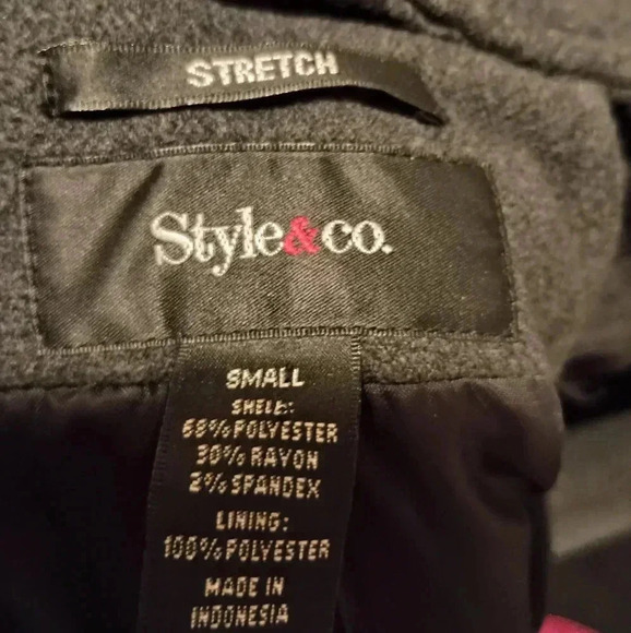 STYLE & CO Dark Gray Winter Long pea coat (#887)(C) - Picture 2 of 8